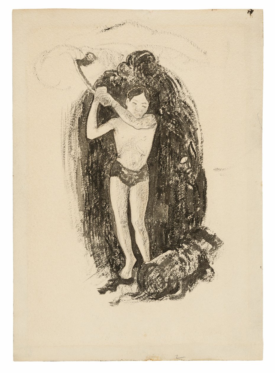 Hombre con un hacha de Paul Gauguin