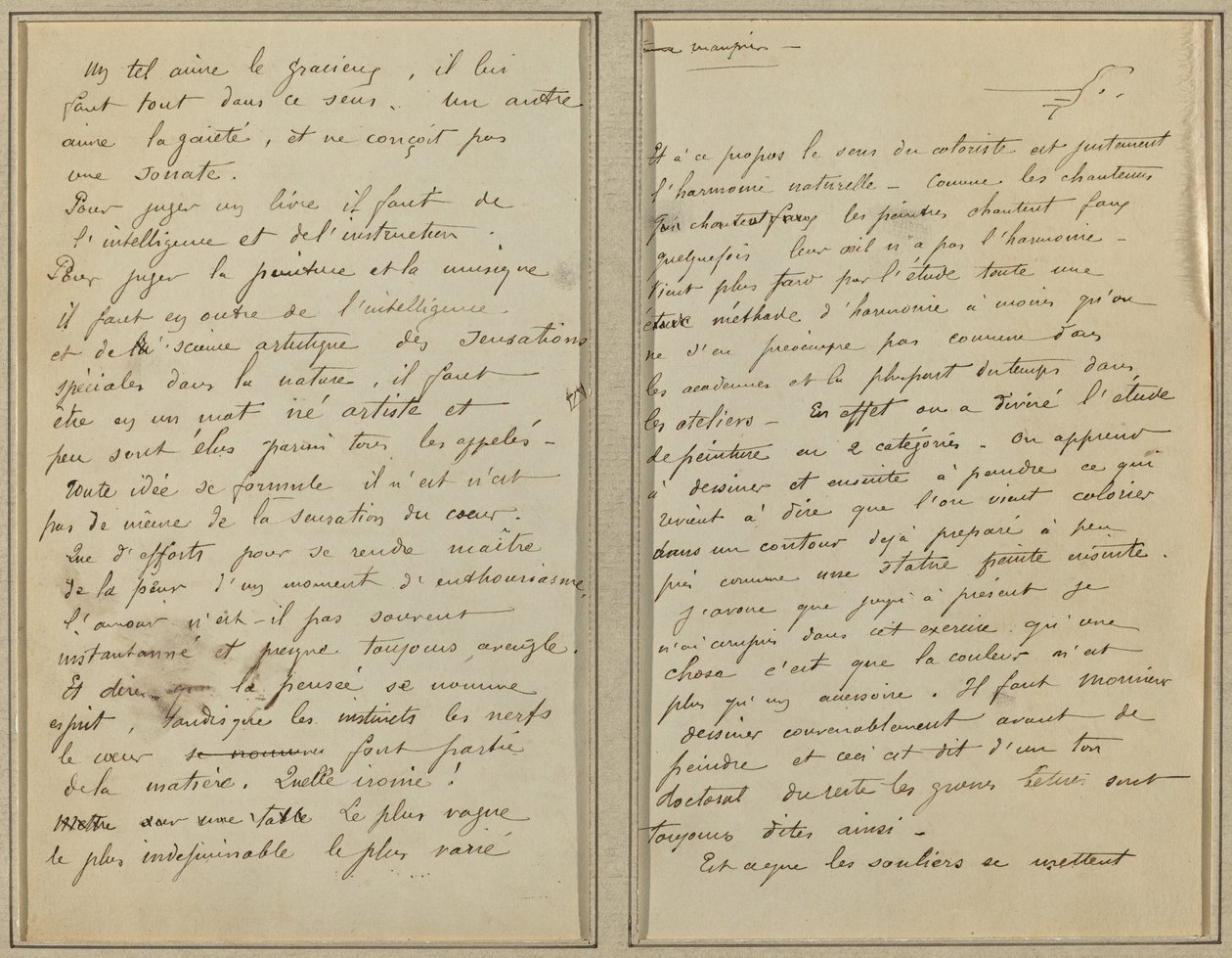 Páginas del manuscrito [recto] de Paul Gauguin