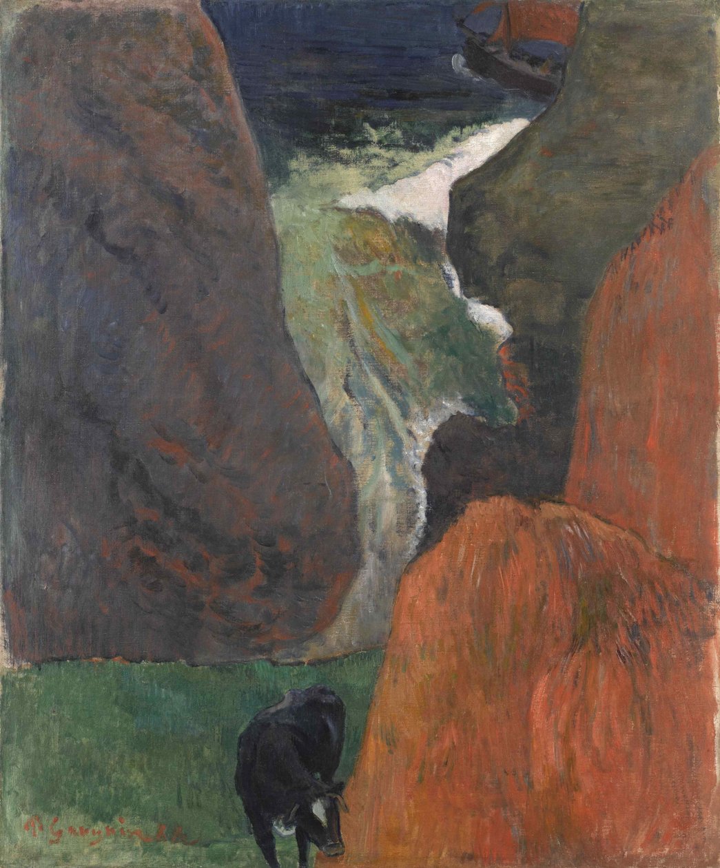 Marina con vaca, 1888 de Paul Gauguin