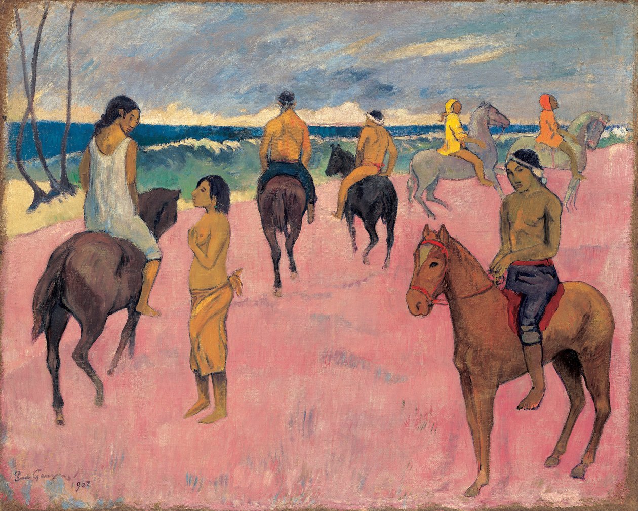 A caballo en la orilla del mar II de Paul Gauguin