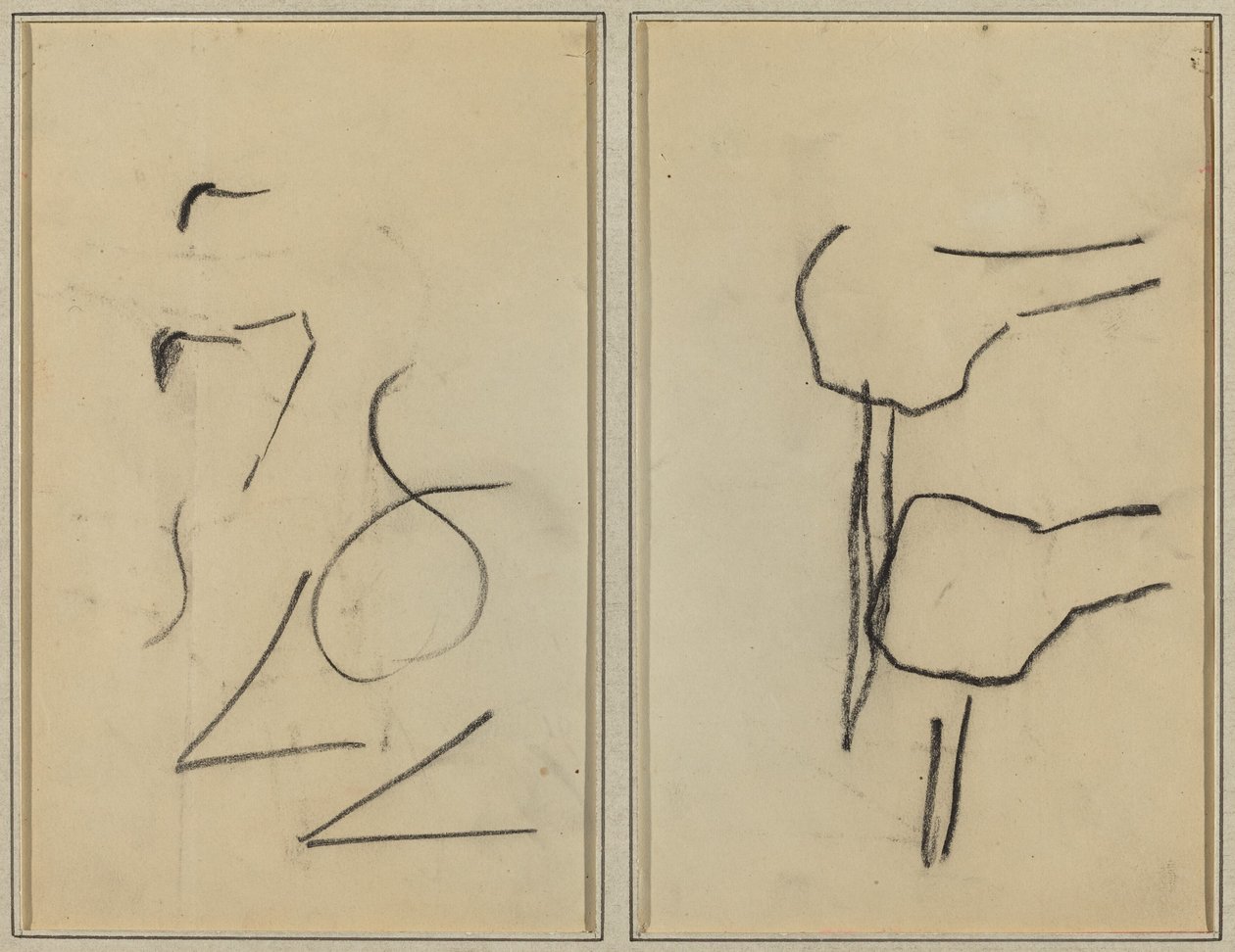 Garabatos; Dos Formas [verso] de Paul Gauguin