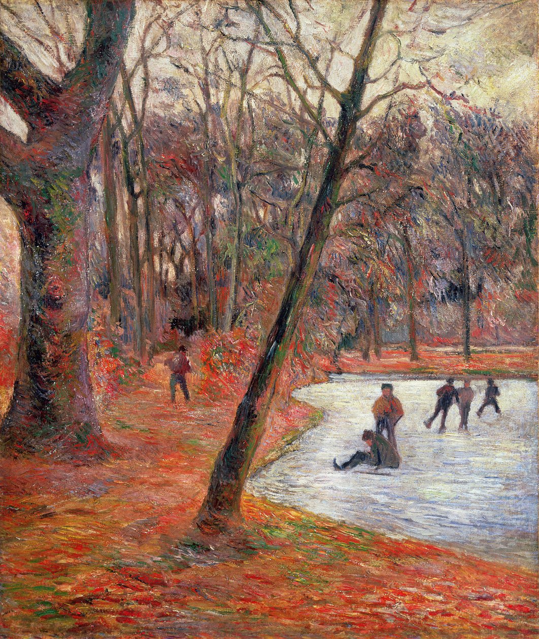 Patinadores en el Parque Frederiksberg de Paul Gauguin