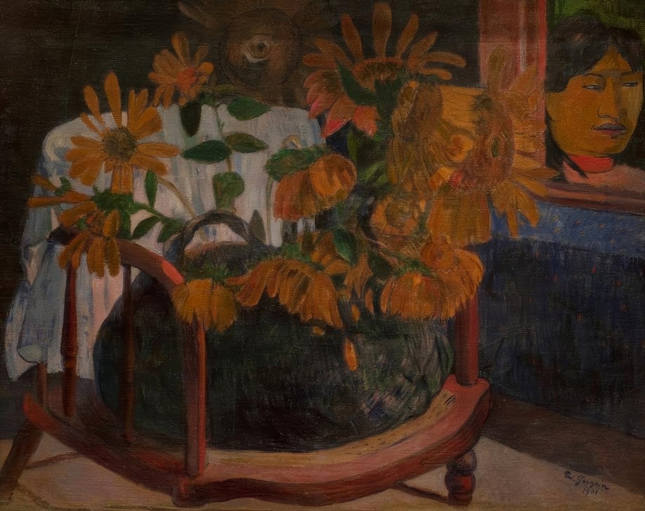 Girasoles en una silla de Paul Gauguin
