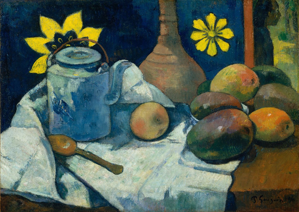 Naturaleza muerta con tetera y frutas, 1896 de Paul Gauguin