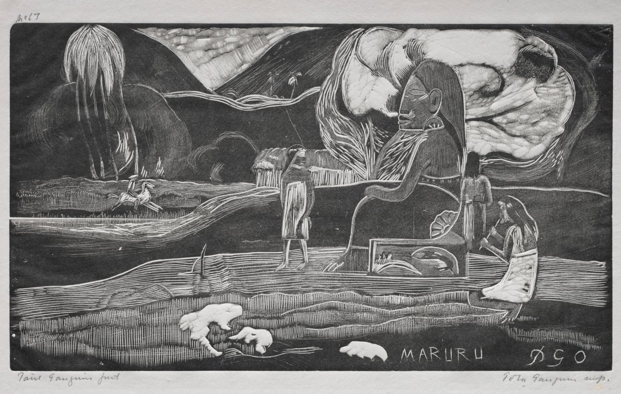 Serie Tahitiana: Adoración. de Paul Gauguin