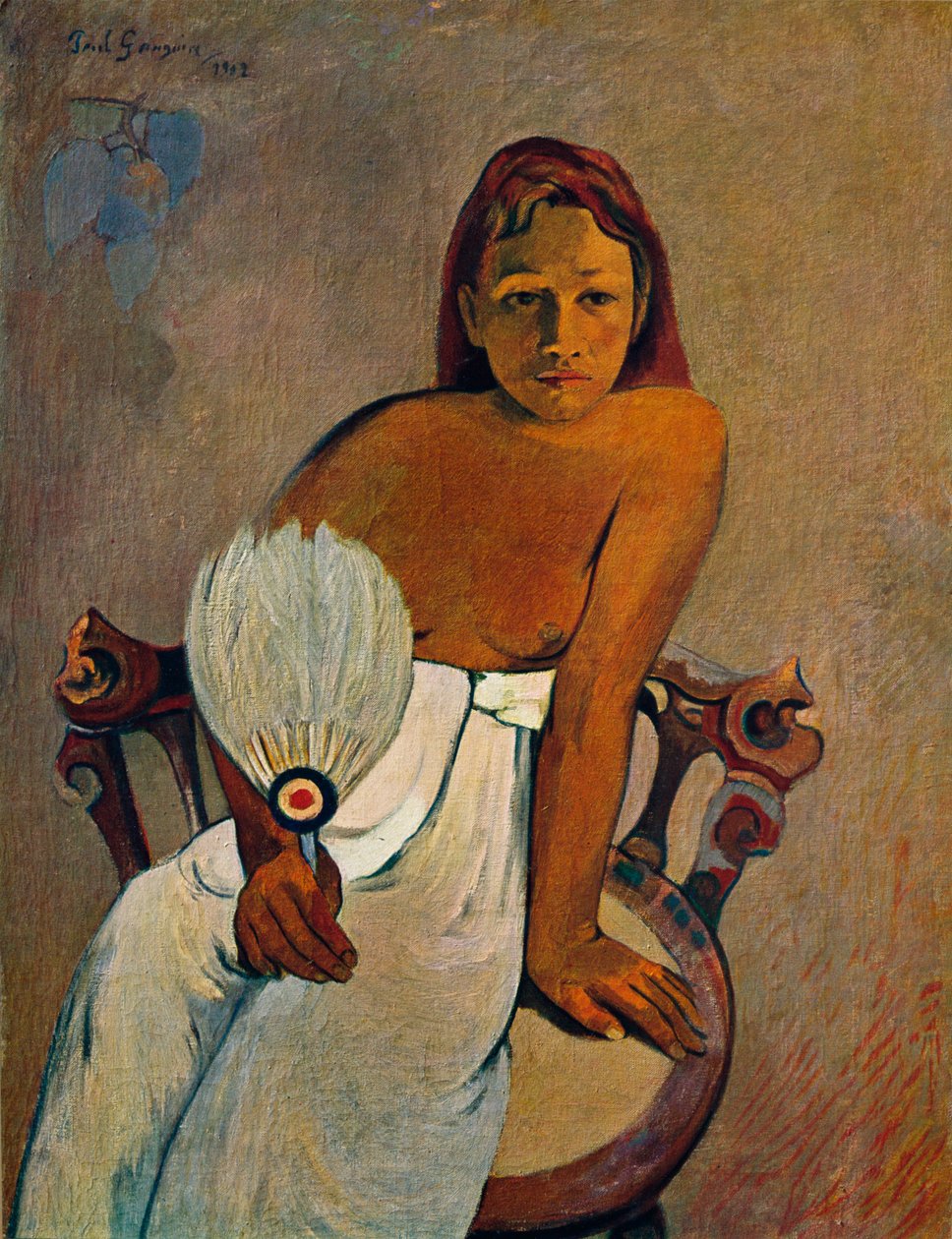 La chica con un abanico, 1902 de Paul Gauguin