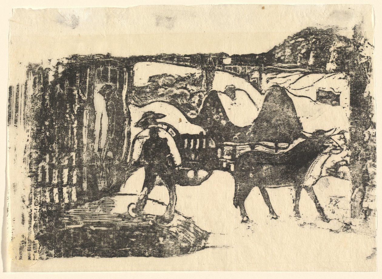 El carro de bueyes (Le char a boeufs) de Paul Gauguin