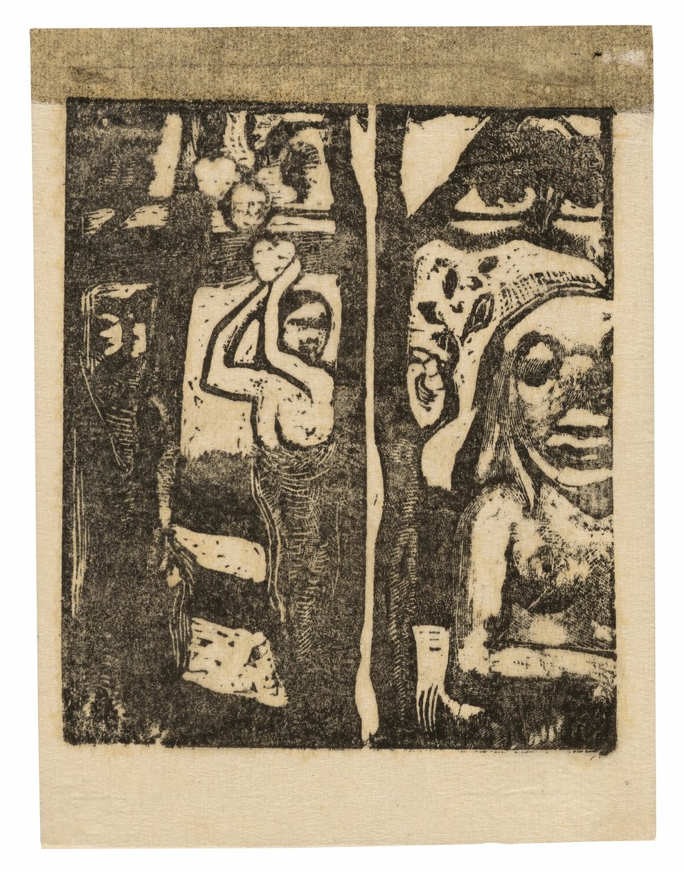 Mujer Recogiendo Fruta y Oviri de Paul Gauguin