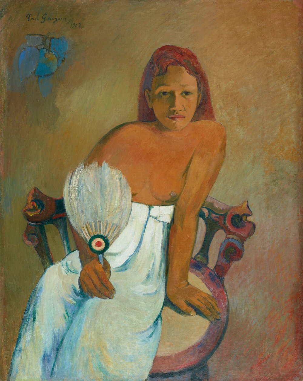 Mujer con abanico de Paul Gauguin