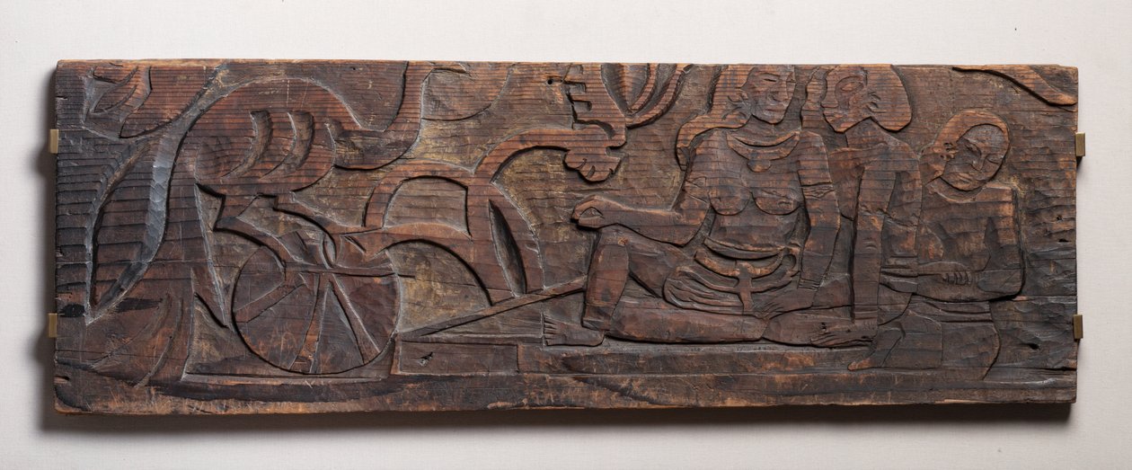 Mujeres con un Pavo Real, Relieve de Paul Gauguin