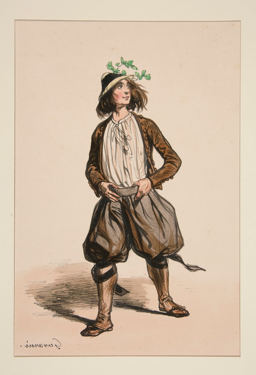 CABRERO. Sombrero de paja. de Paul Gavarni