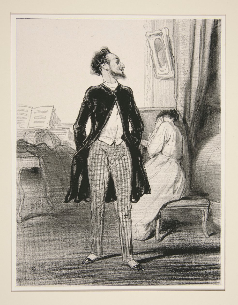El marido cantante. de Paul Gavarni