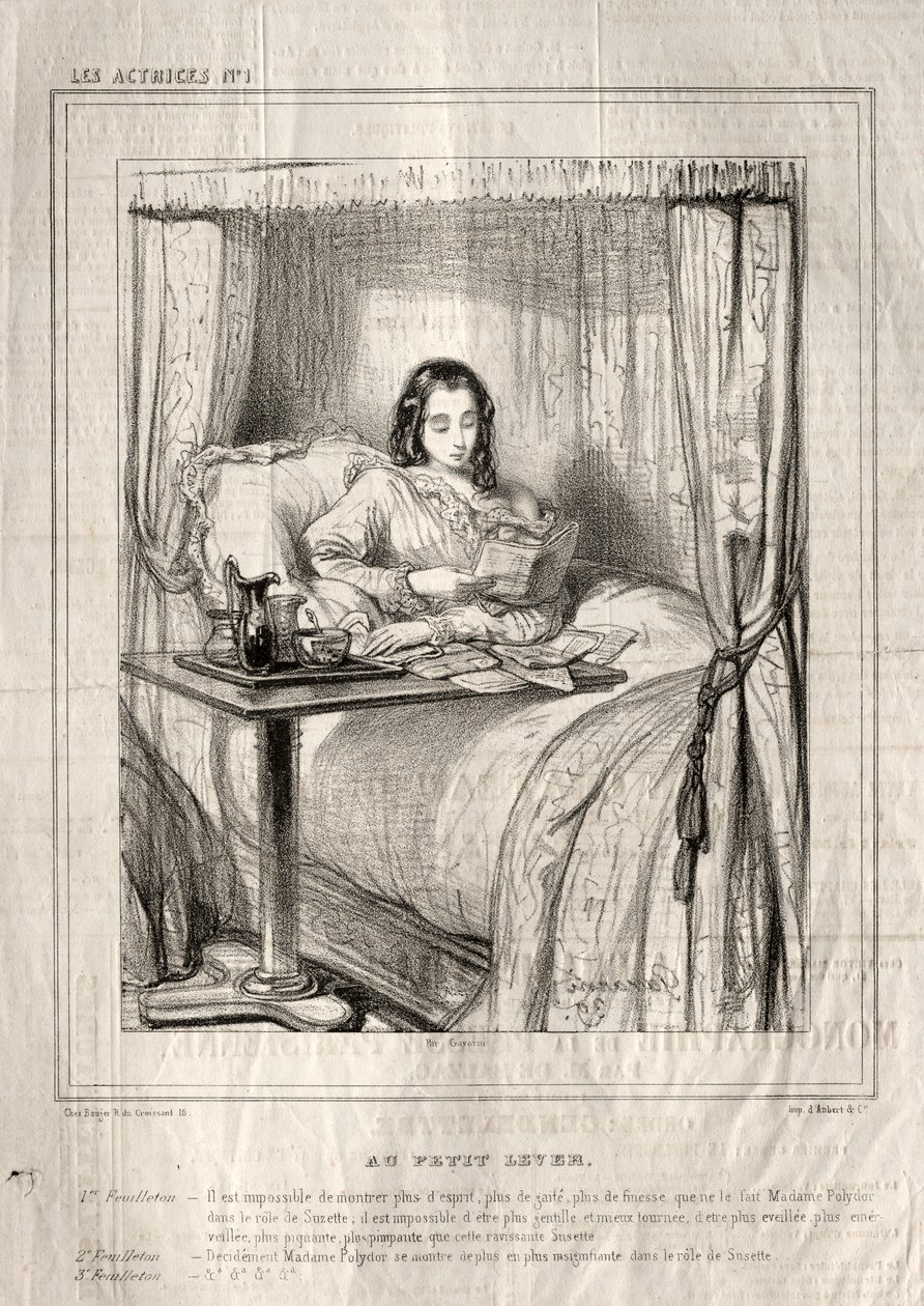 Las actrices: Al pequeño despertar..., 1843 de Paul Gavarni