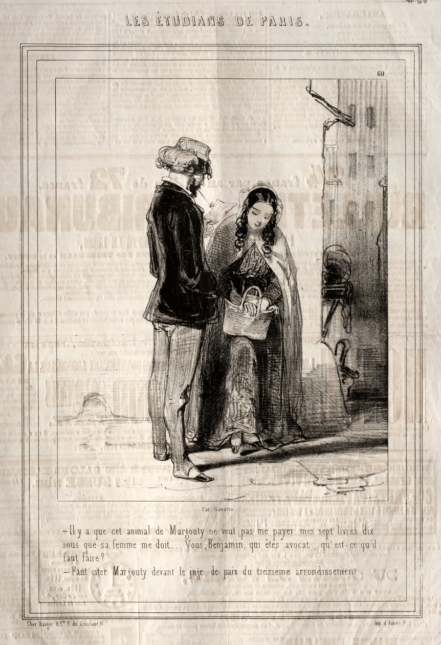 Los Estudiantes de París de Paul Gavarni