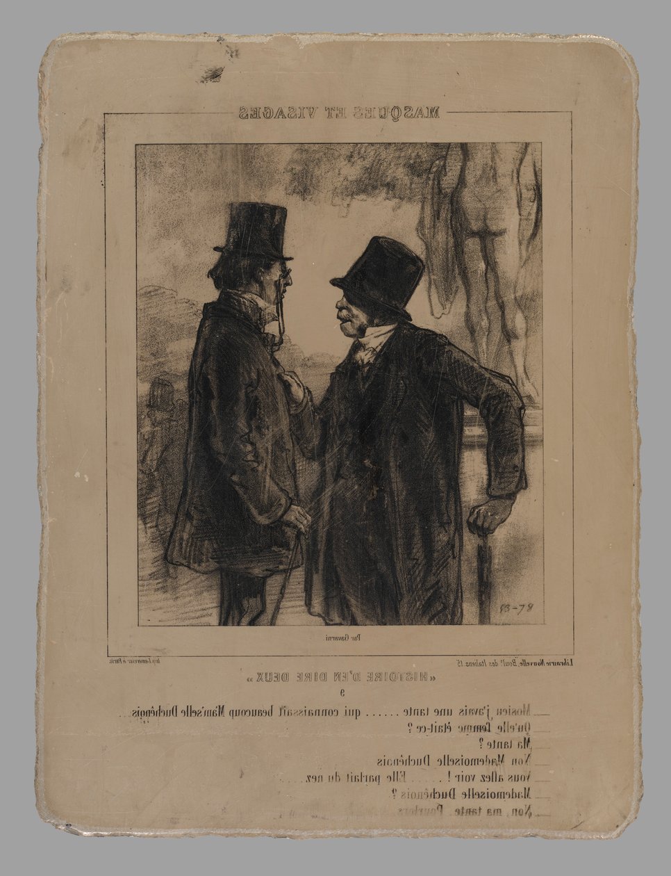 Piedra litográfica para Mosieu, j de Paul Gavarni