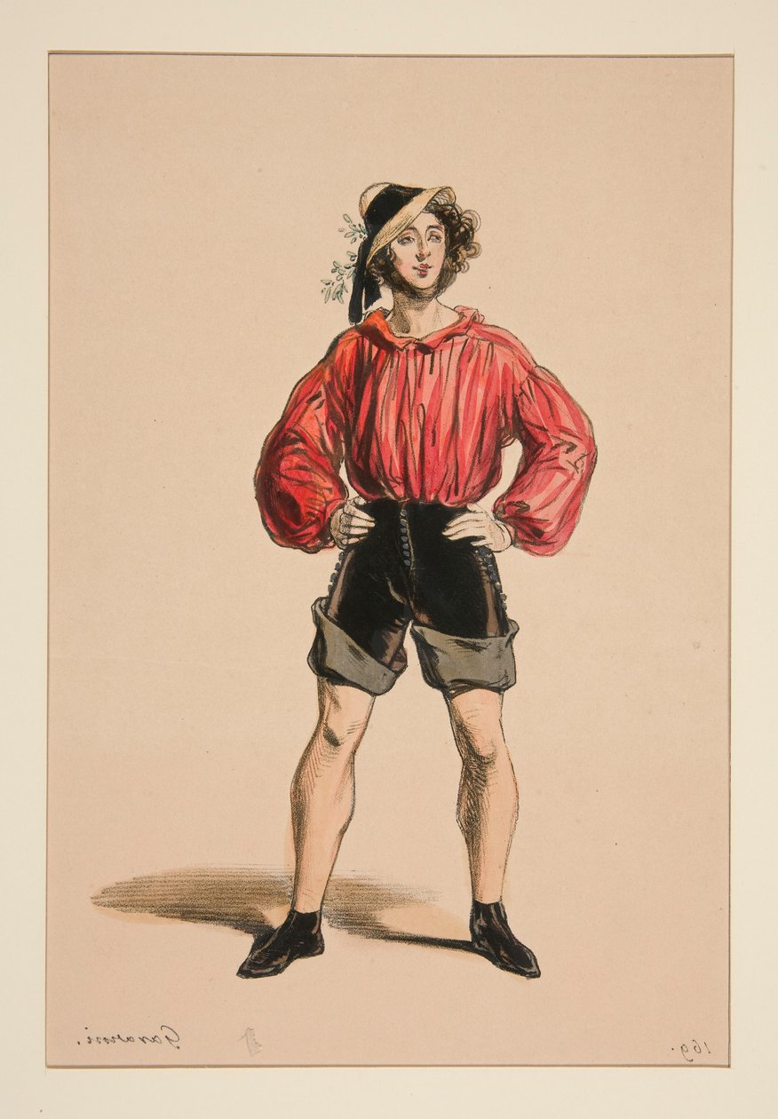 PESCADOR. Sombrero de paja. de Paul Gavarni