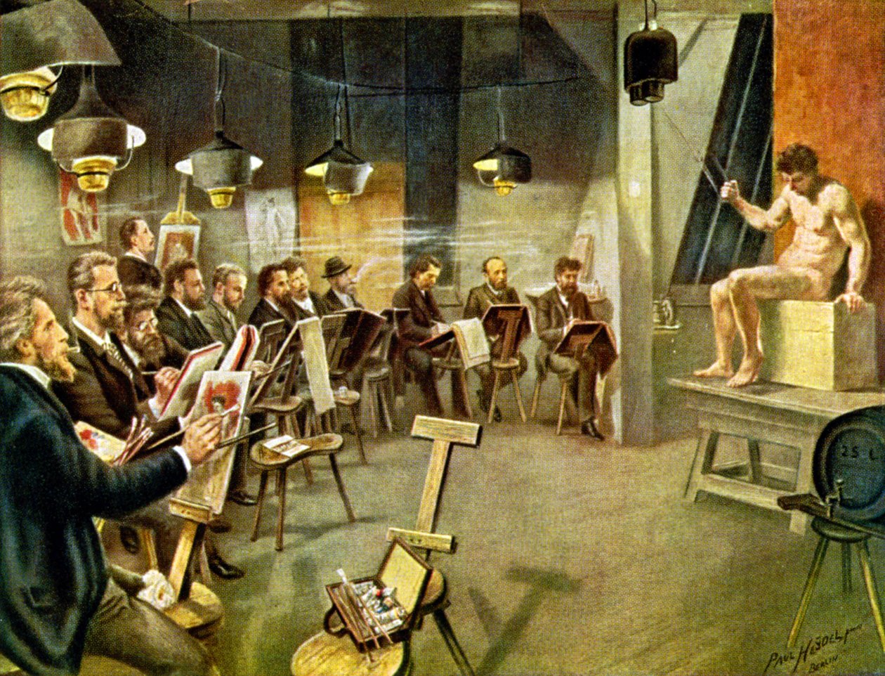 Estudiantes de arte, c.1930 (ilustración) de Paul Heydel
