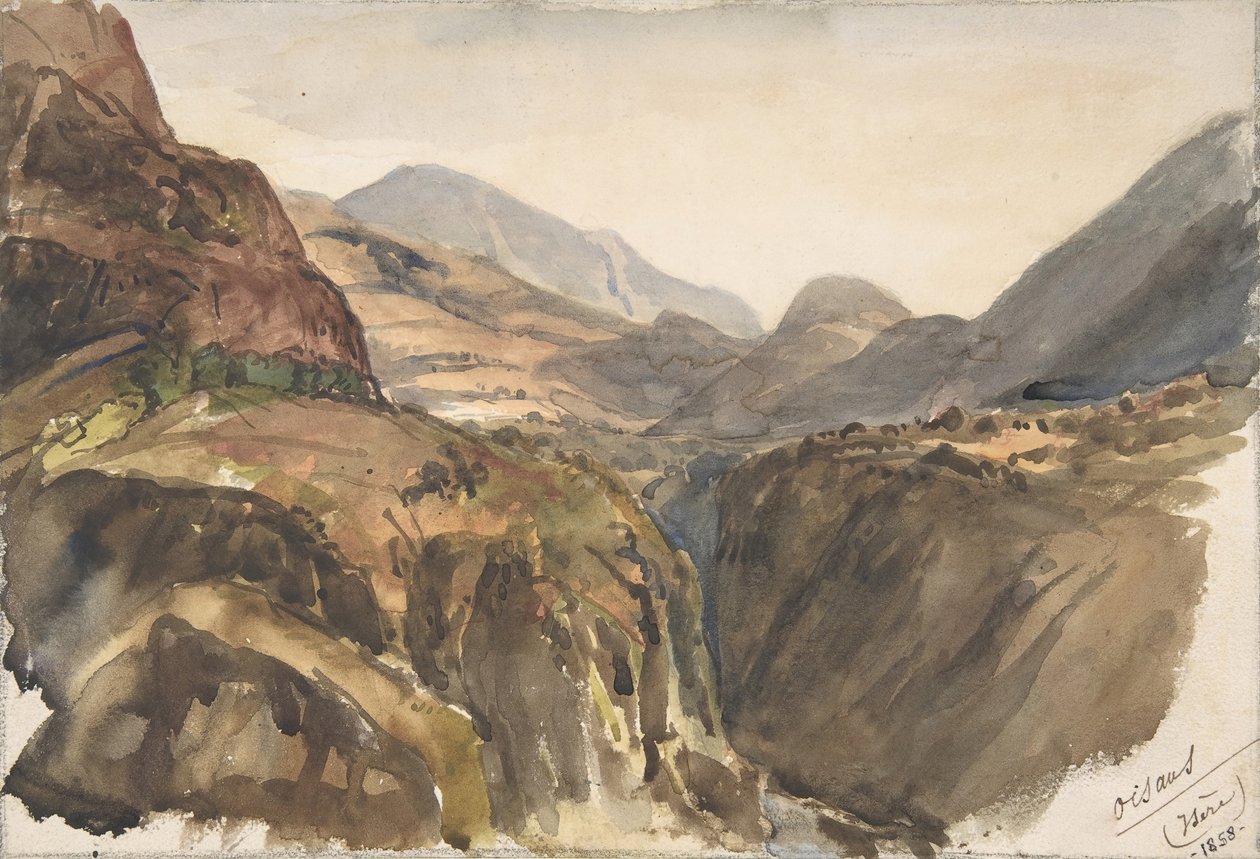 Vista de la montaña en Oisans Isère, 1858 de Paul Huet