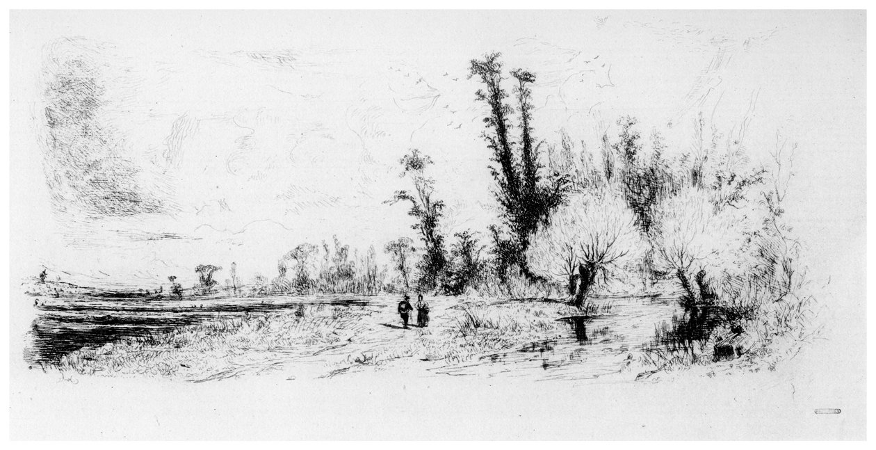 Saulaie de los alrededores de París, c1820-1870 de Paul Huet
