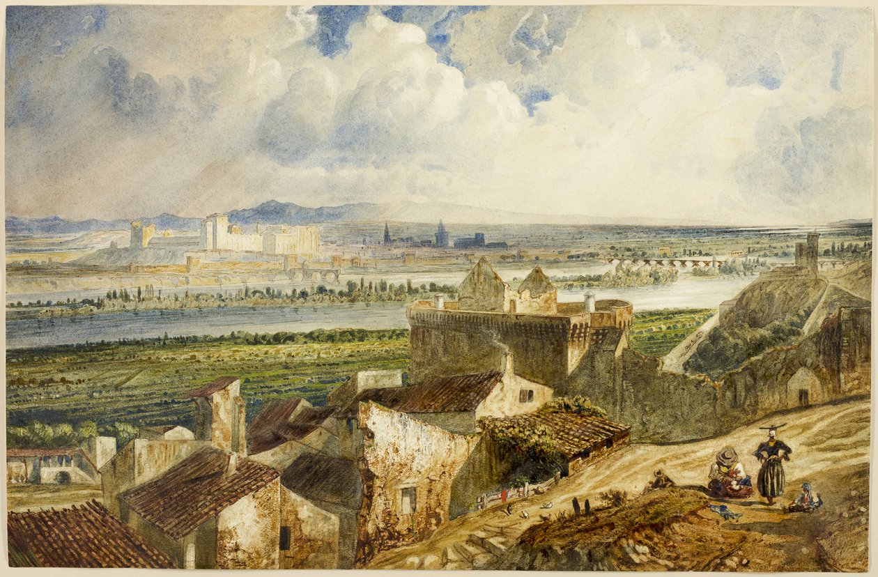 Vista de Avignon (desde Villeneuve les Avignon) de Paul Huet