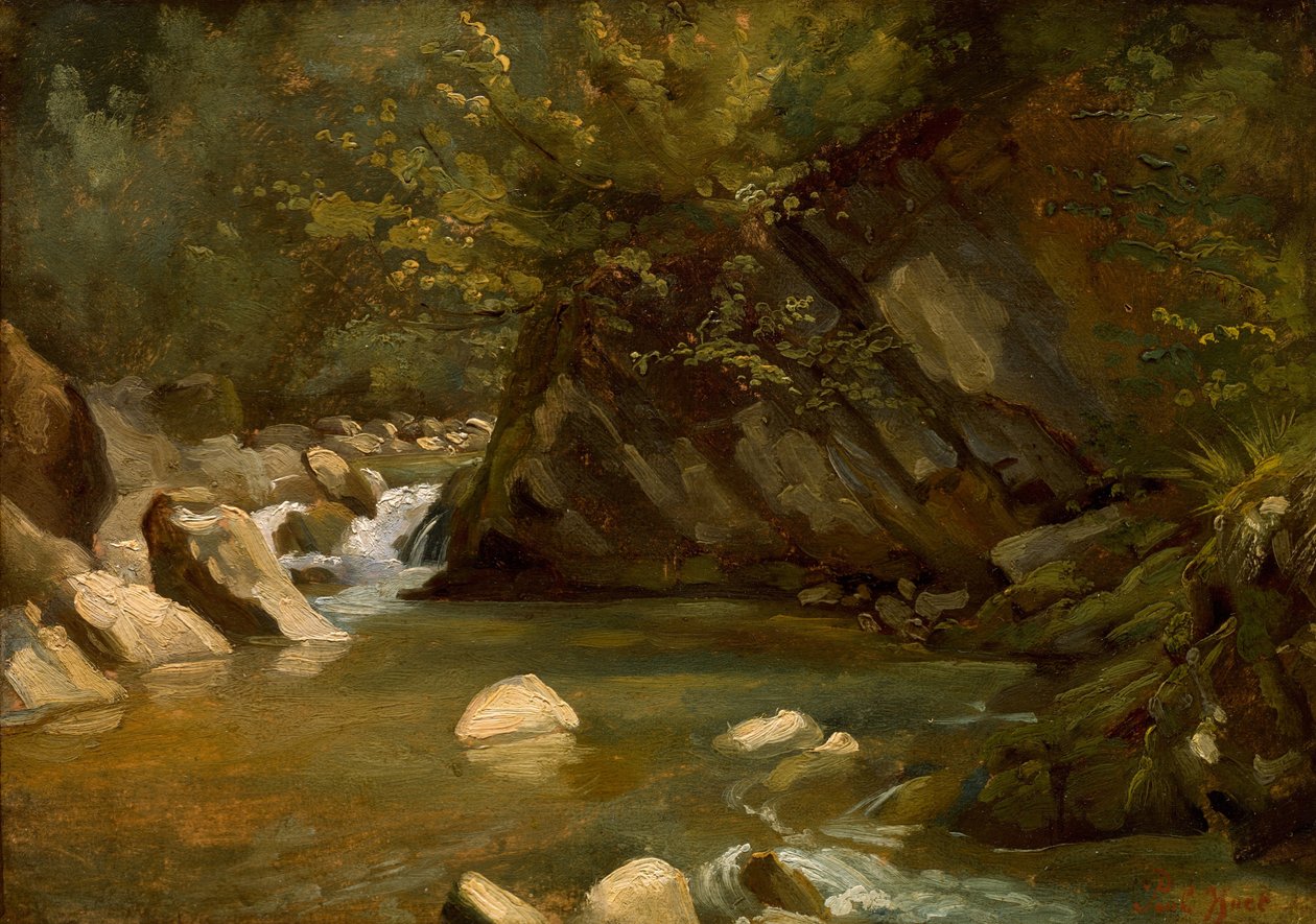 Arroyo en el bosque, c. 1840 de Paul Huet