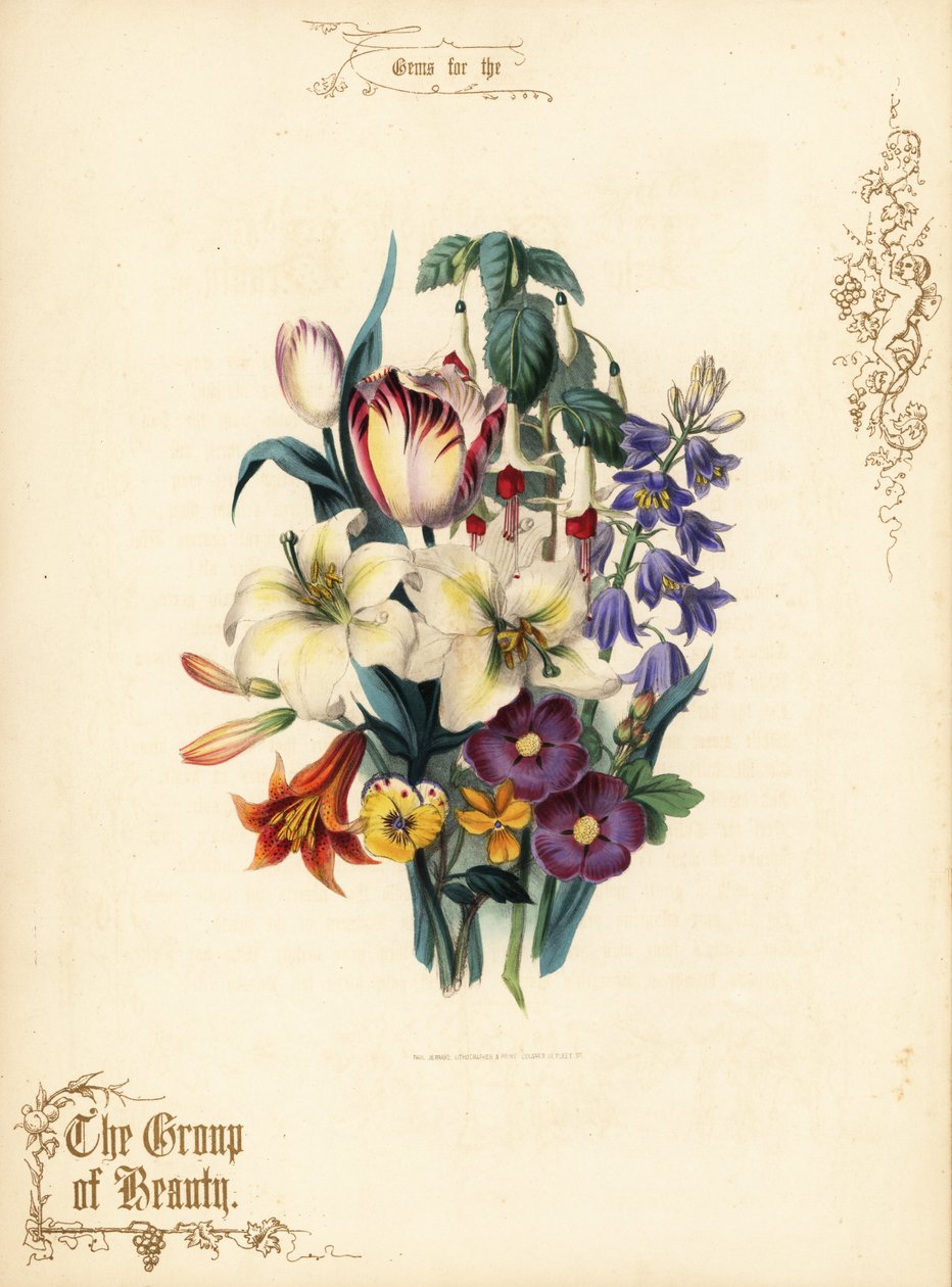Ramo de lirios, tulipán, fucsia, lirio tigre. de Paul Jerrard