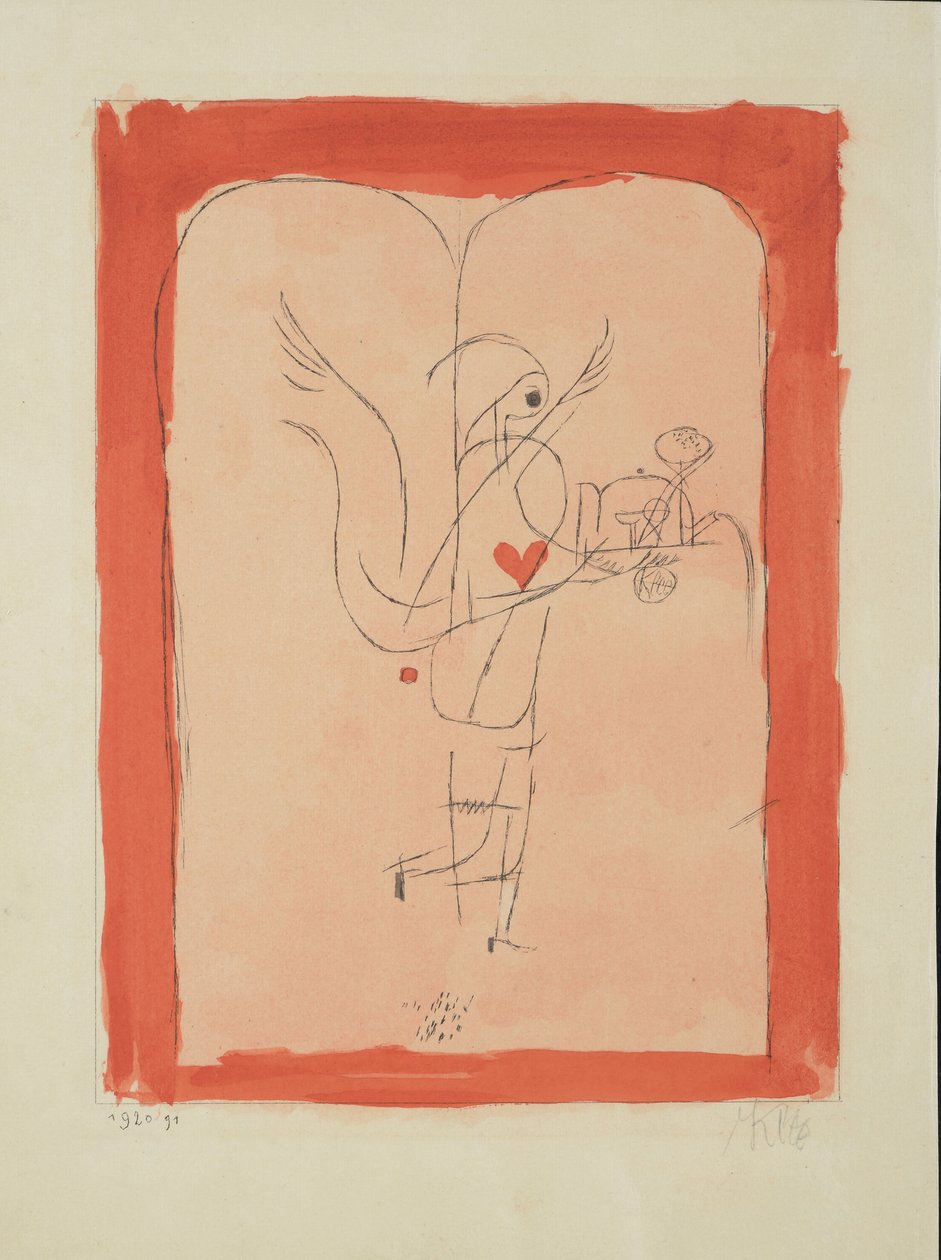 Un genio sirve un pequeño desayuno, 1920 de Paul Klee