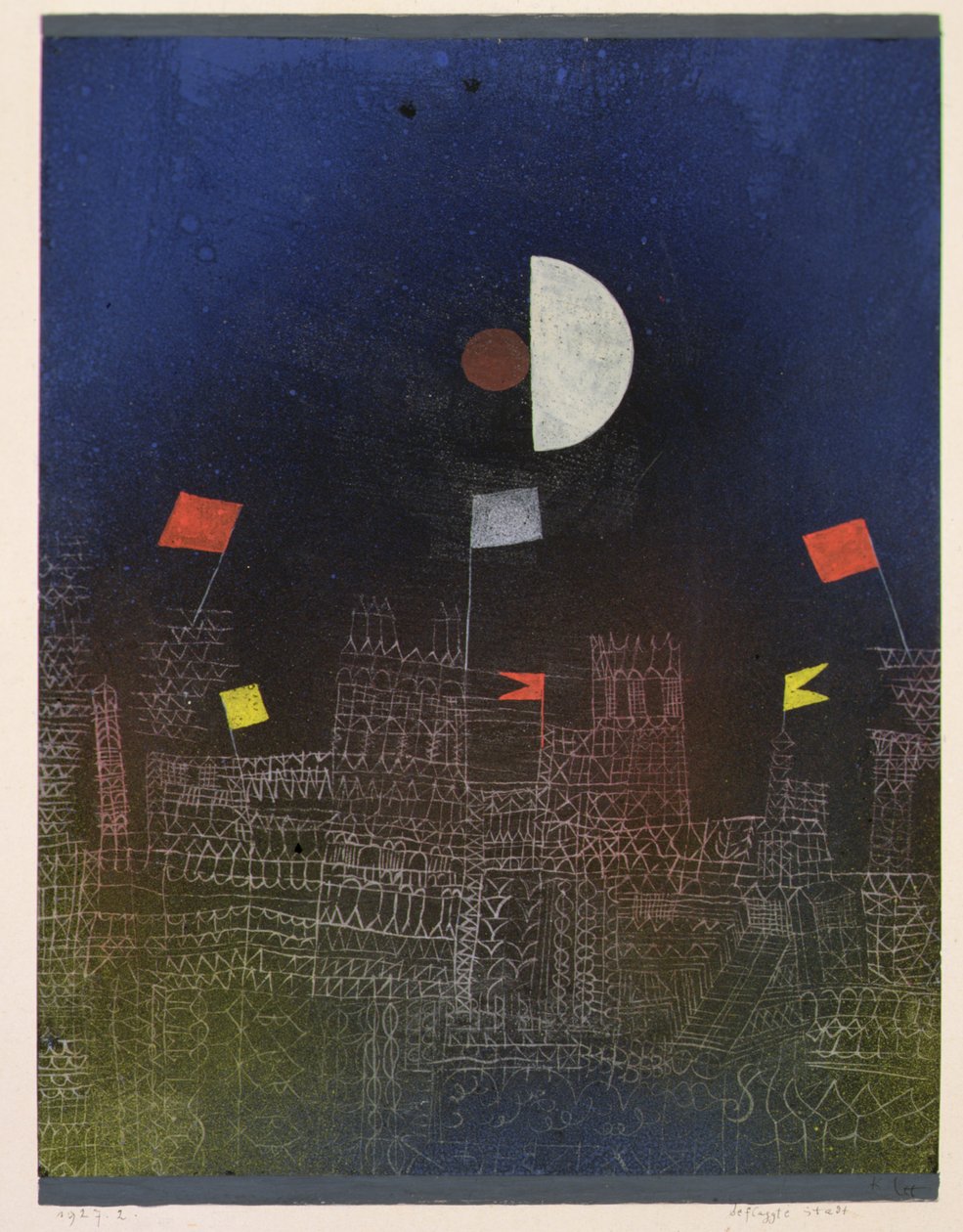 Ciudad con banderas de Paul Klee