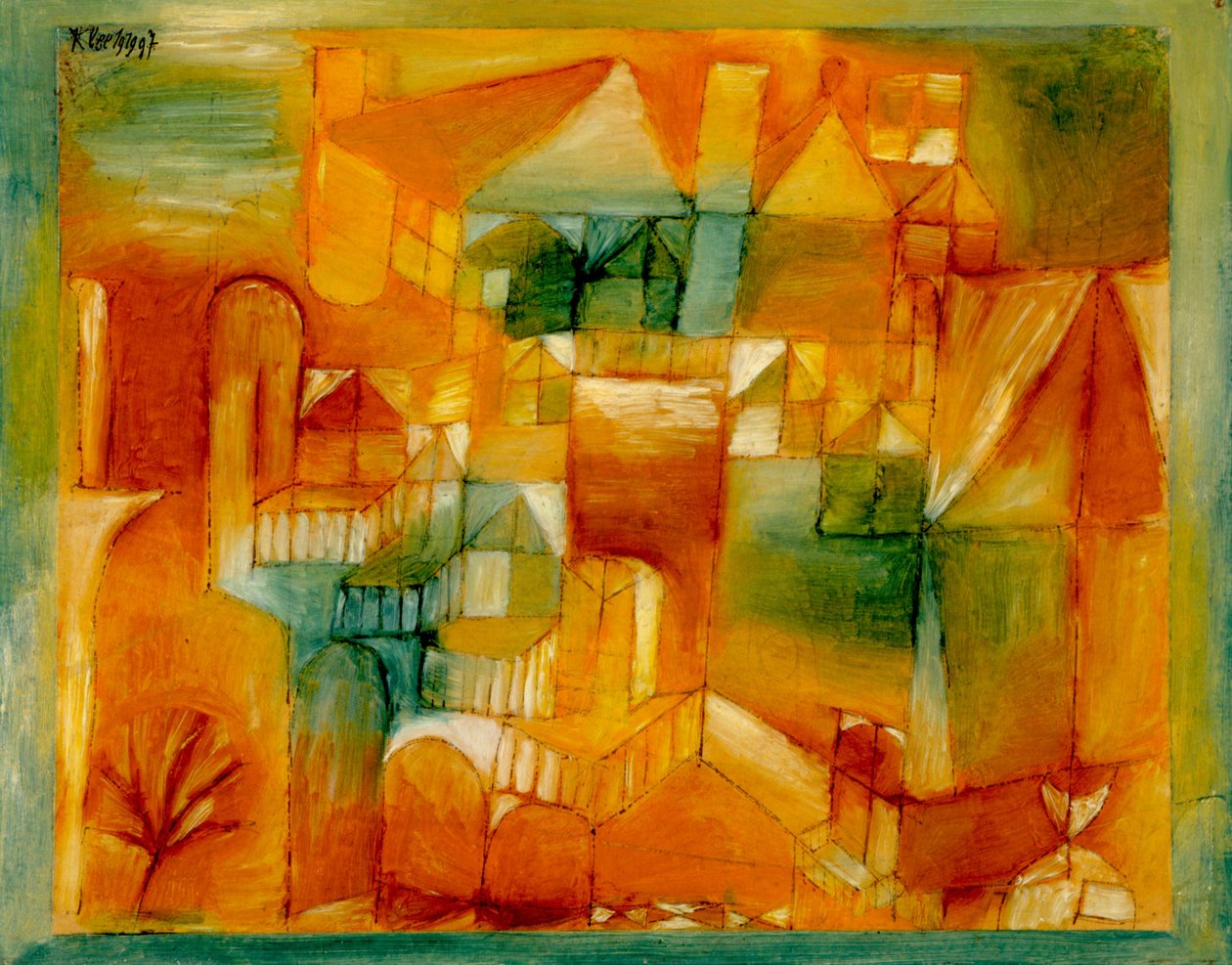 Fachada marrón-verde, 1919 de Paul Klee