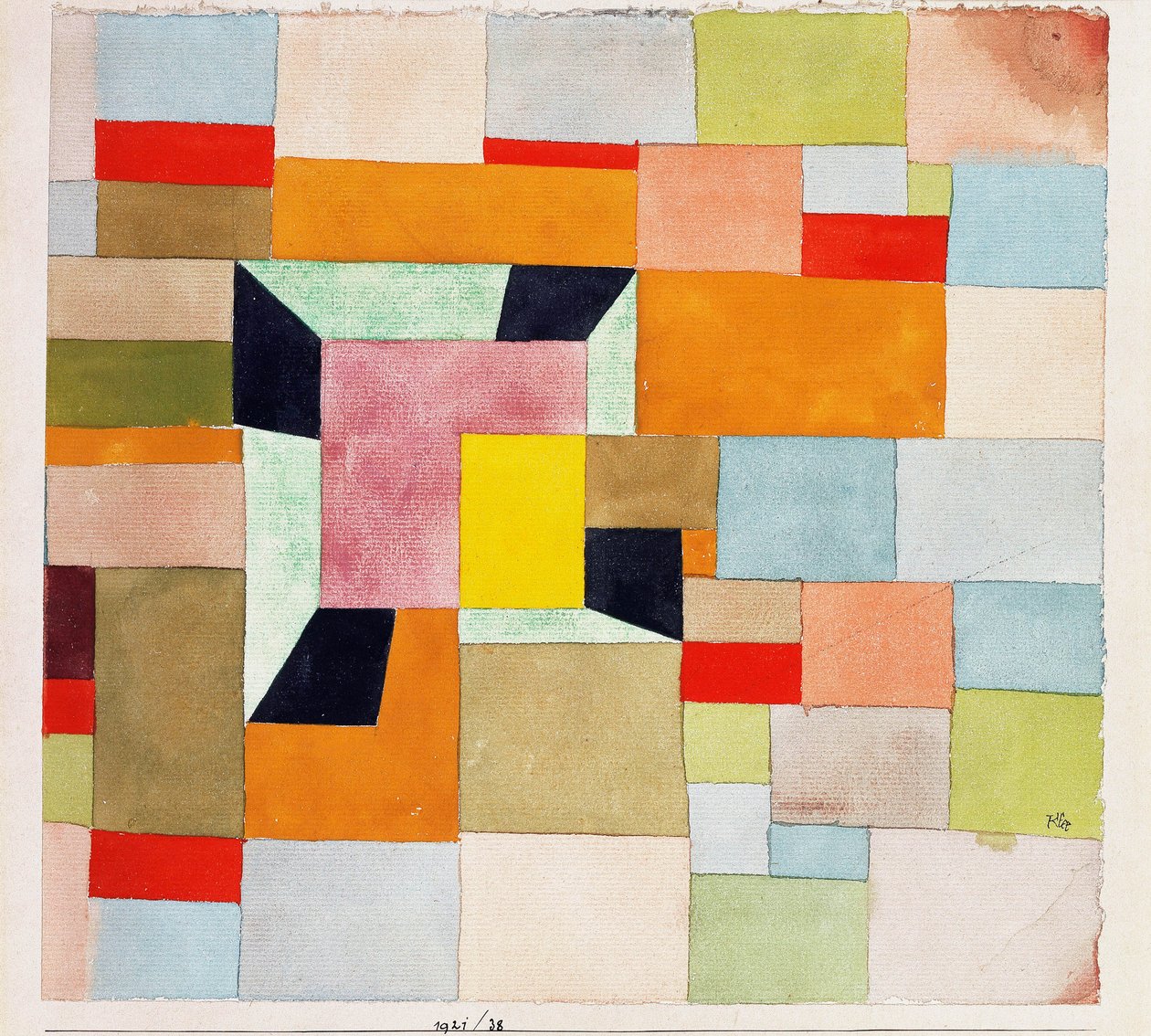 Rectángulos de colores divididos; cuadrados de colores divididos de Paul Klee