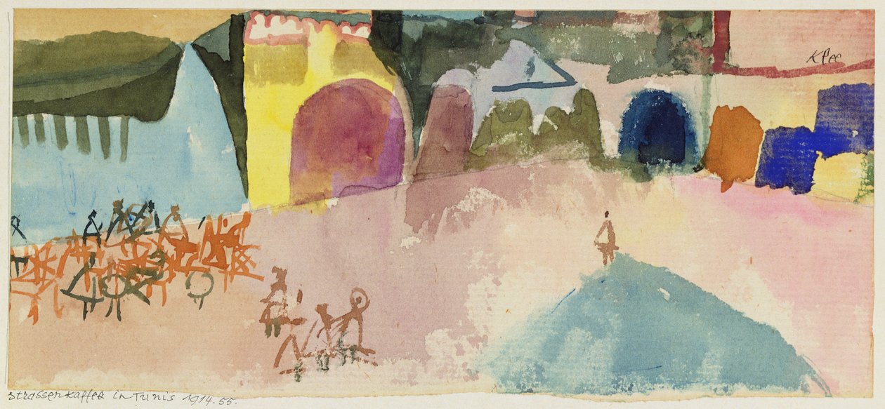 Café callejero en Túnez de Paul Klee