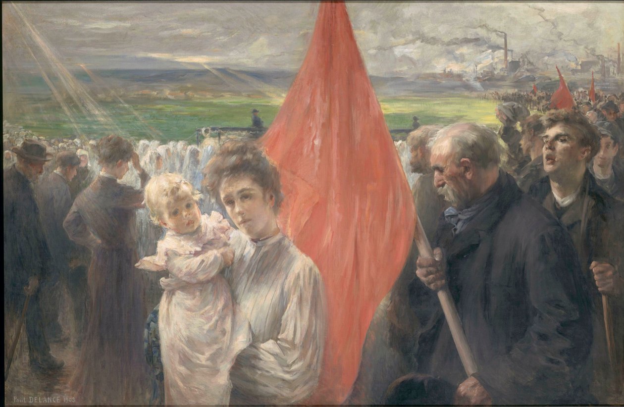 Una huelga en Saint-Ouen, 1908 de Paul Louis Delance