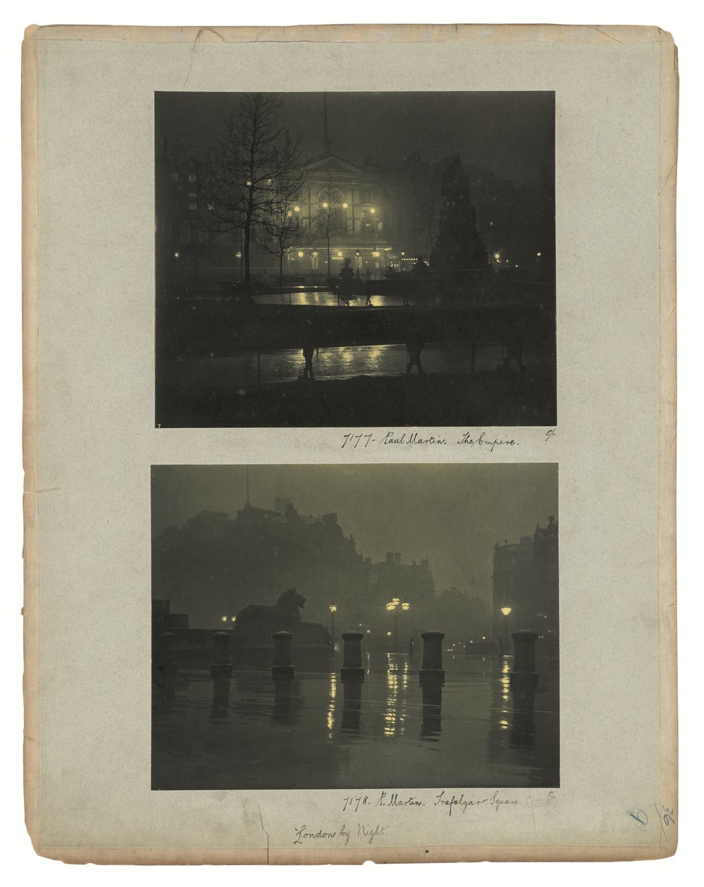 London by Gaslight, c.1896 (impresiones al carbón en tonos verdes) de Paul Martin