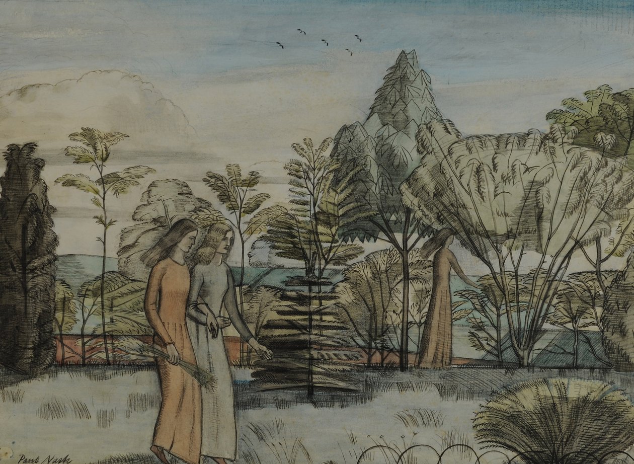Bárbara en el jardín de Paul Nash