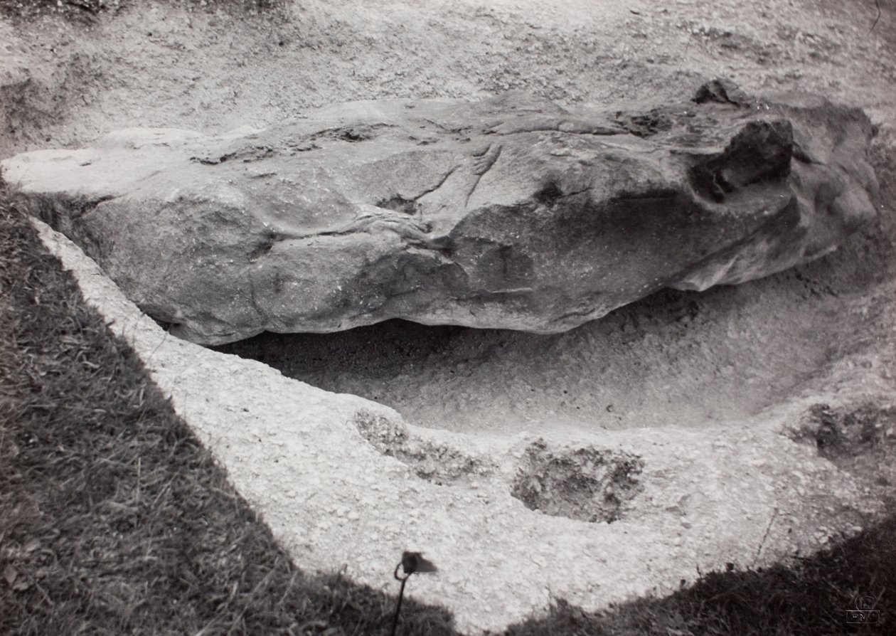 Roca empotrada en la hierba de Paul Nash