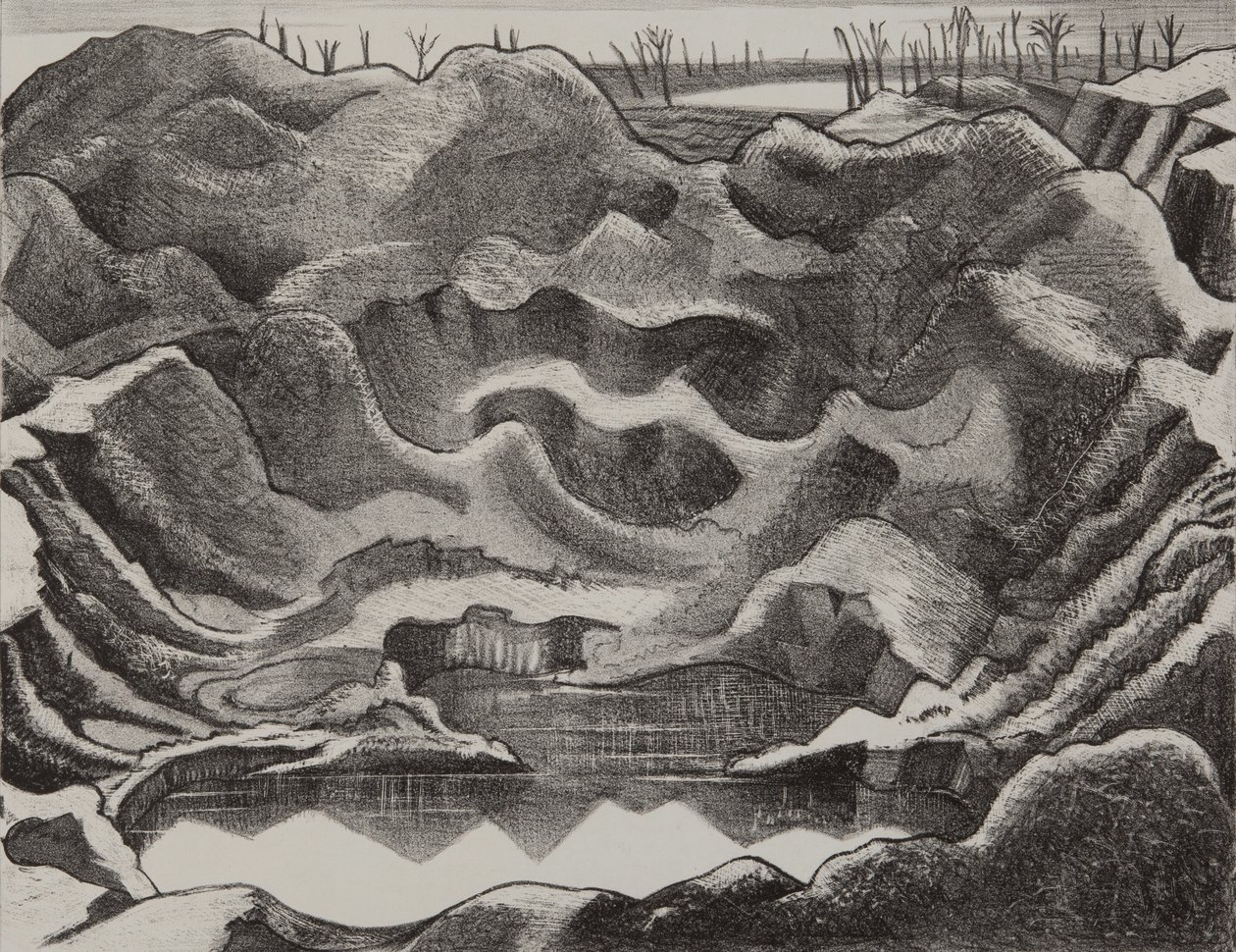 El cráter de la mina, Colina 60, Saliente de Ypres de Paul Nash