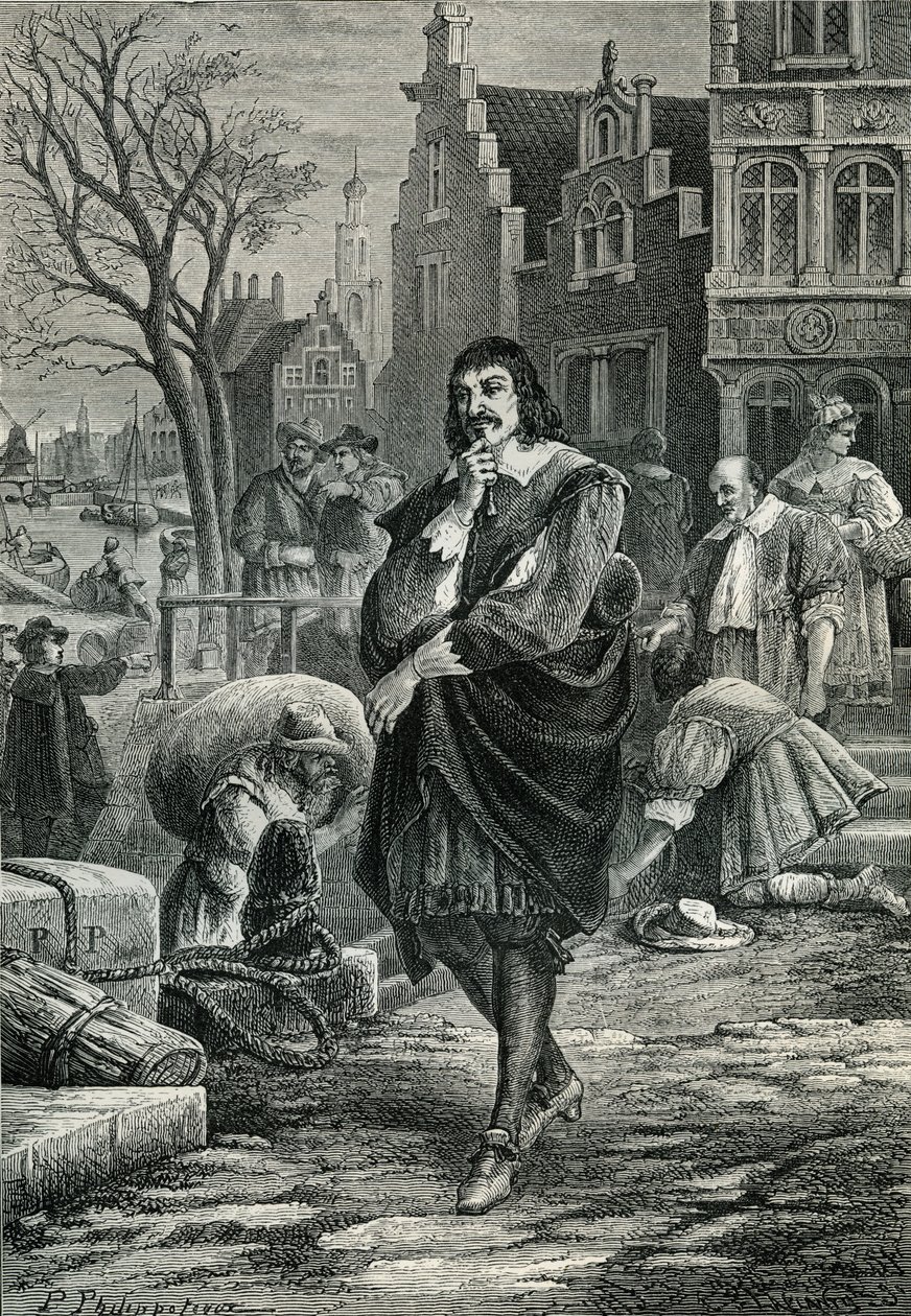 René Descartes en Ámsterdam de Paul Phillipoteaux
