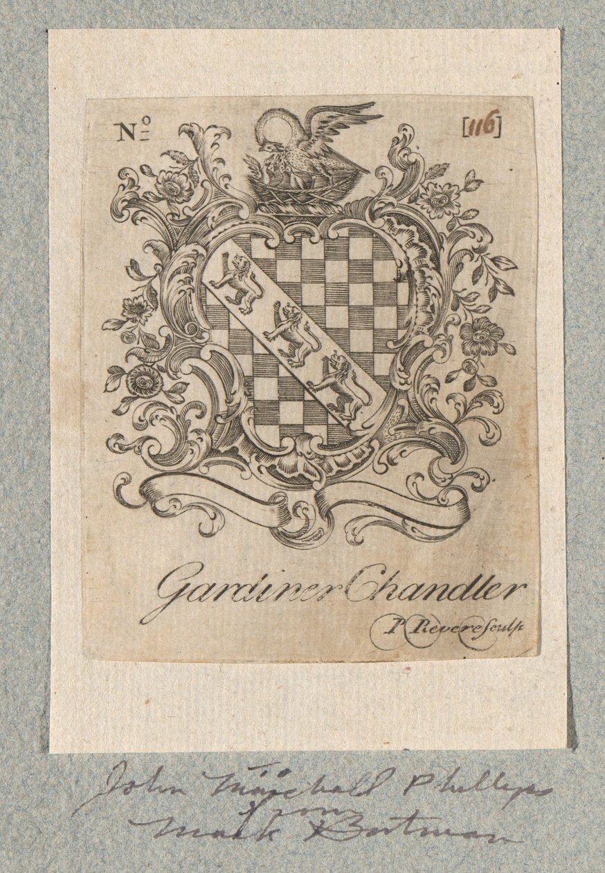 Ex libris de Gardiner Chandler de Paul Revere