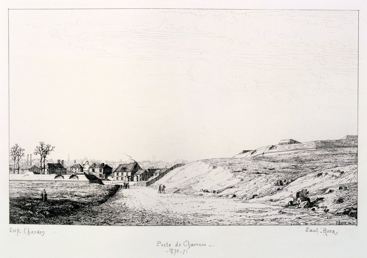 Poste de Charonne, Sitio de París, 1870-1871 de Paul Roux