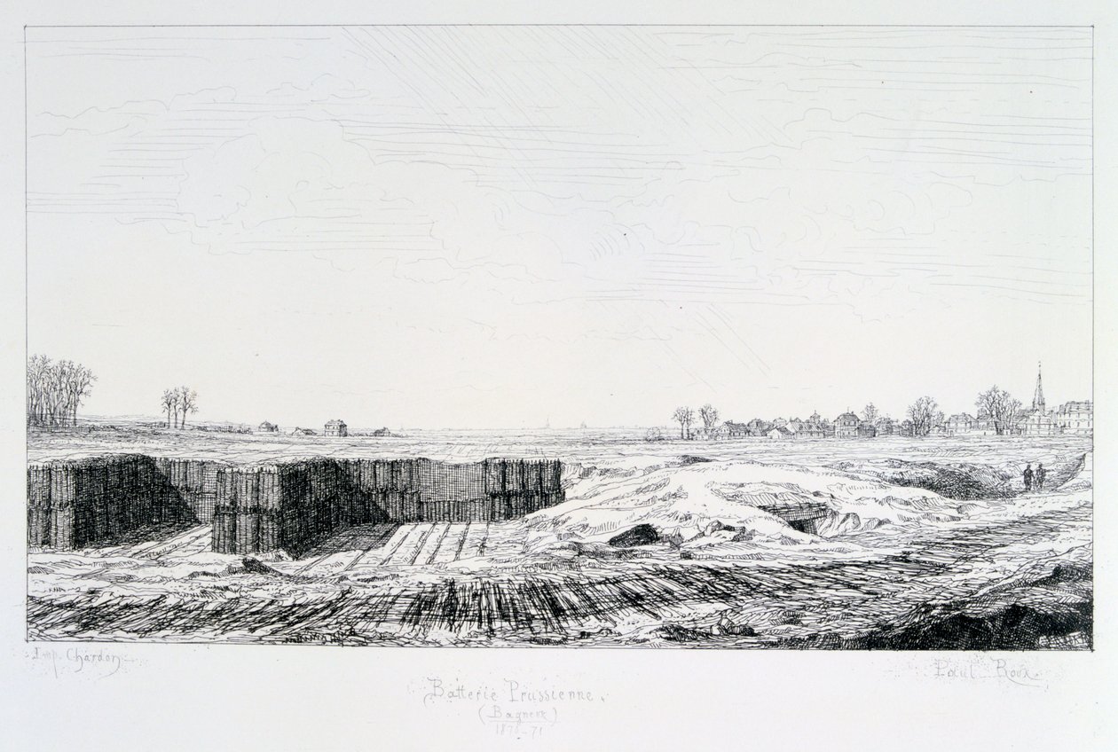 Batería prusiana, Sitio de París, 1870-1871 de Paul Roux