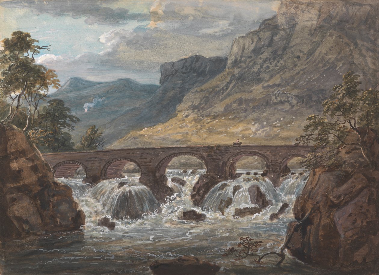 Pont-y-Pier, cerca de Llanroost, Denbighshire de Paul Sandby