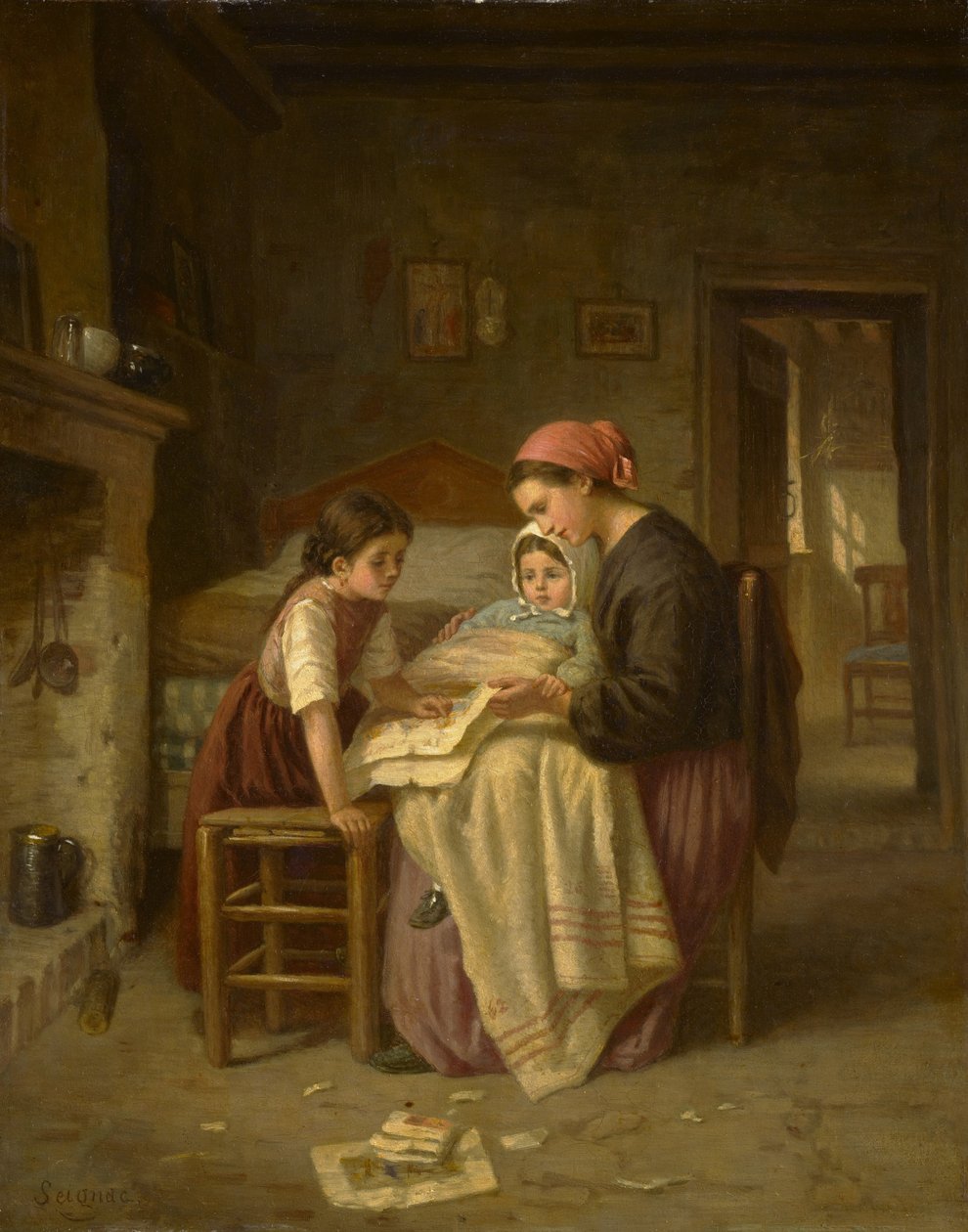 El niño enfermo, c.1870-75 de Paul Seignac