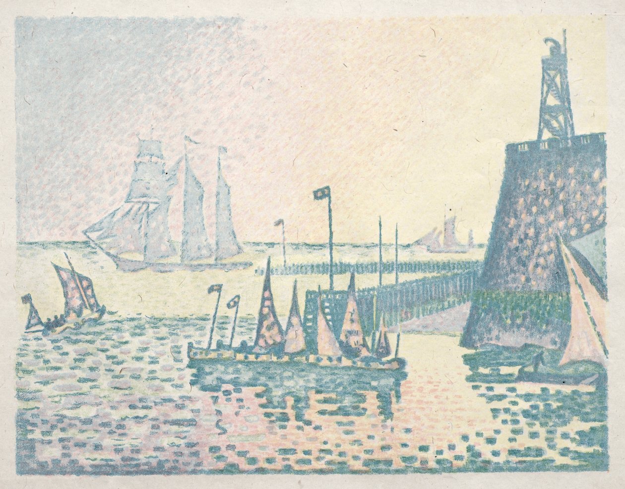 Evening, The Jetty at Vlissingen de Paul Signac