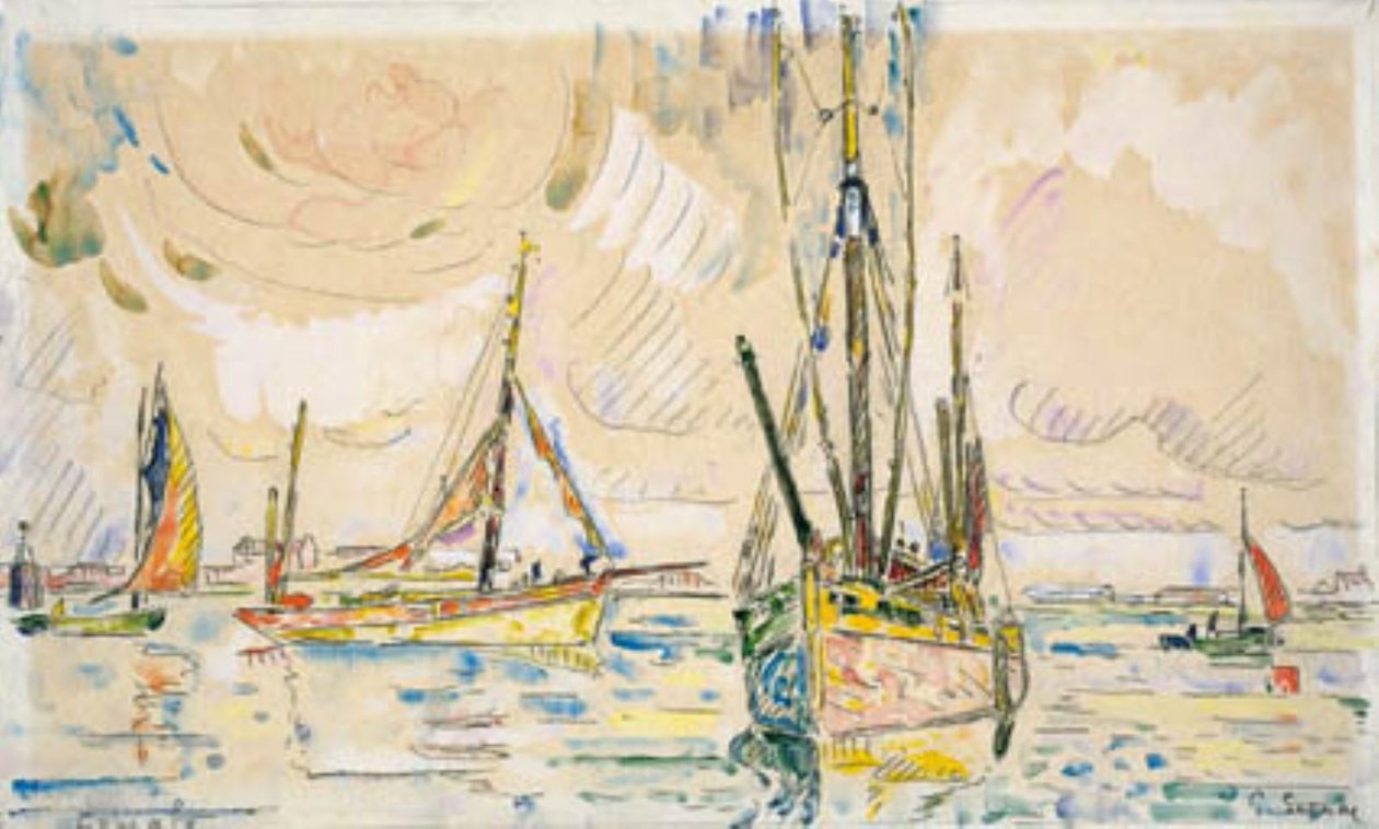 Barcos de pesca en el puerto de Locmalo de Paul Signac