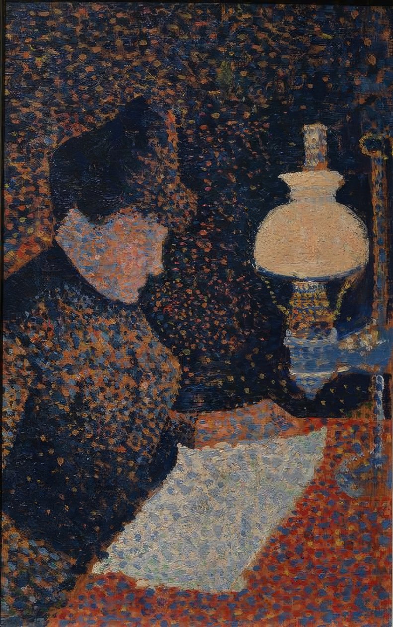 Mujer bajo la lámpara de Paul Signac