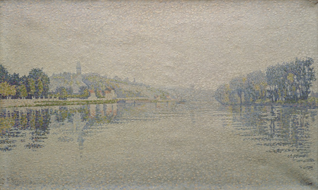 Vista del Sena en Herblay, 1889 de Paul Signac
