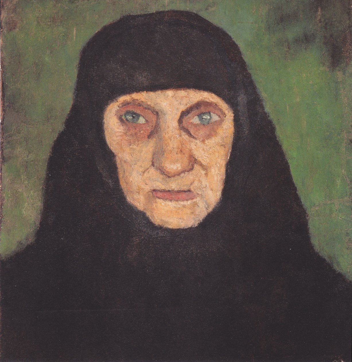 Cabeza de una anciana con pañuelo negro de Paula Modersohn Becker
