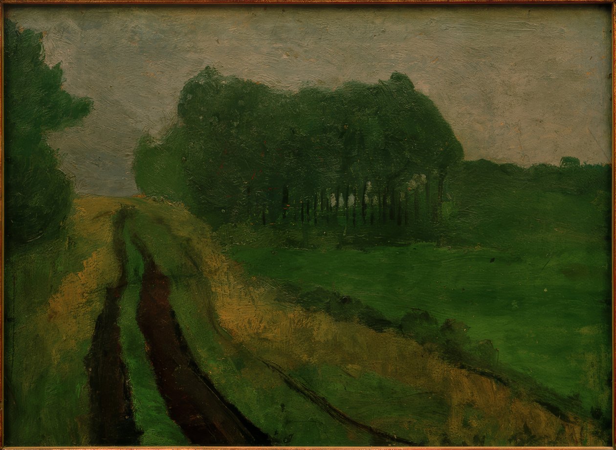 Paisaje vespertino con pinos de Paula Modersohn Becker