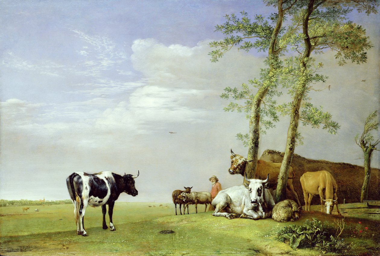 Un campesino con su rebaño, 1648 de Paulus Potter