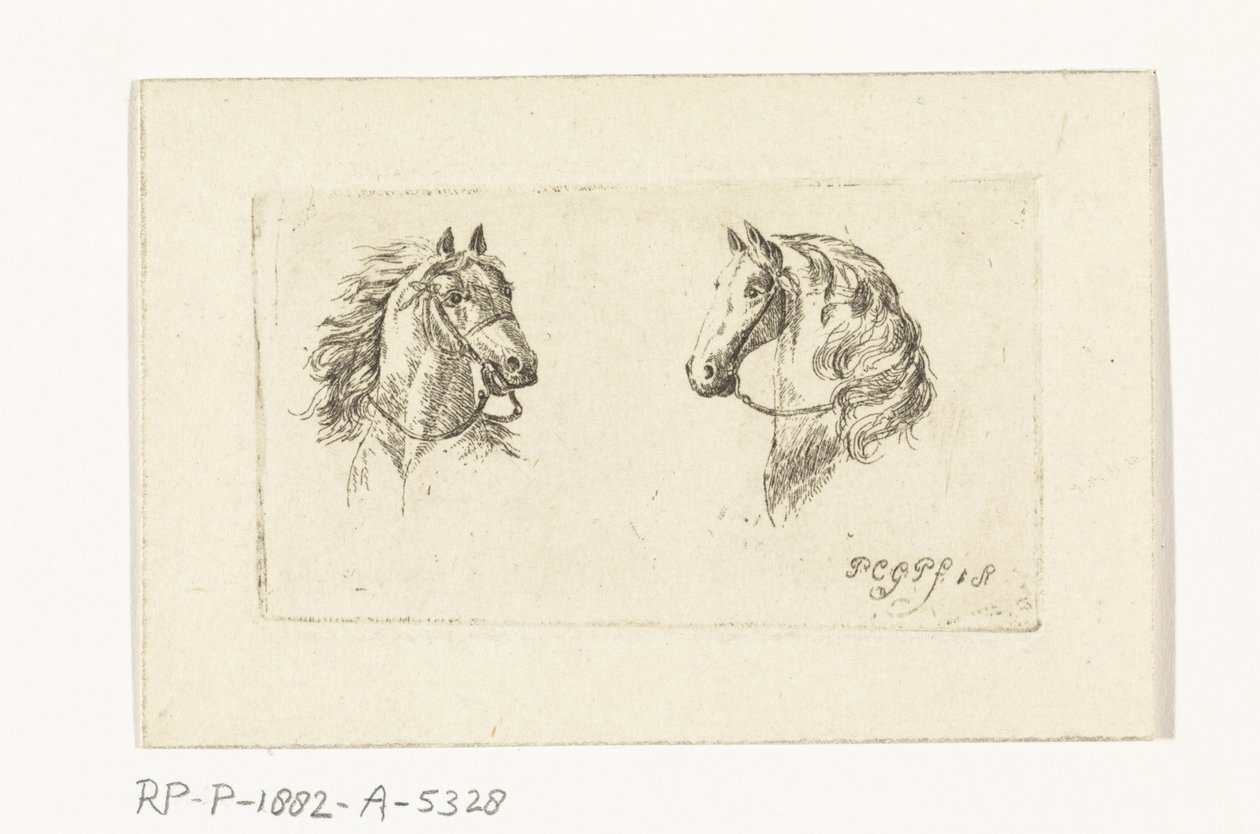 dos cabezas de caballo de Paulus Charles Gerard Poelman